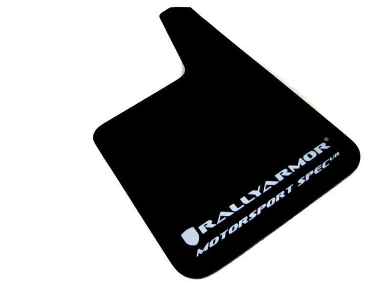 Rally Armor Universal Fit (No Hardware) Motorsport Spec Black UR Mud Flap w/ White Logo