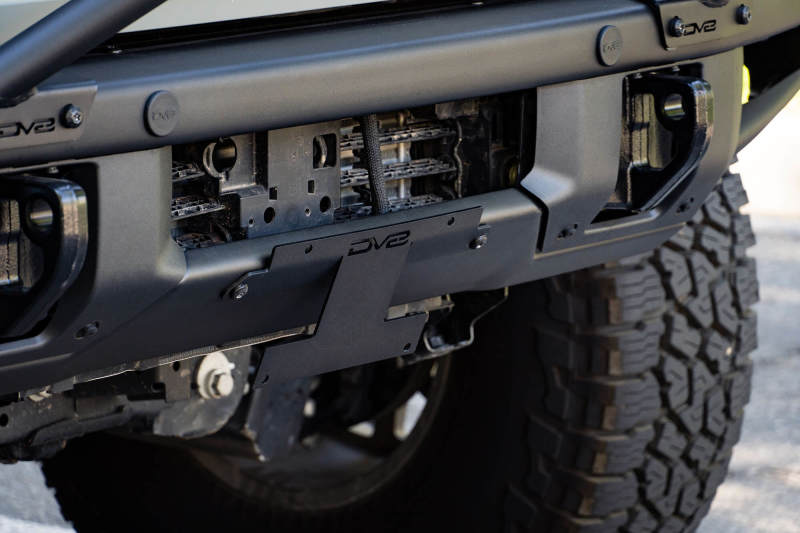 DV8 Offroad 21-24 Ford Bronco Factory Front Bumper Licence Relocation Bracket - Front