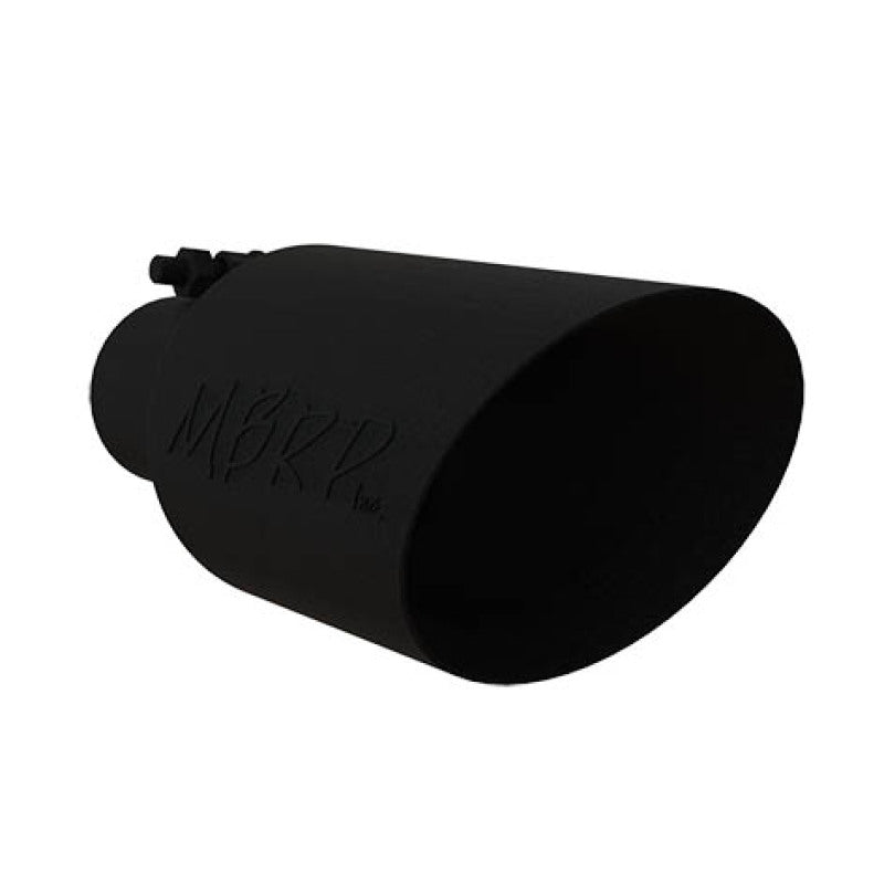 MBRP Universal Dual Wall Angle Rolled End Tip 4-1/2in OD / 2-1/2in Inlet / 11in Length - Black - T5161BLK