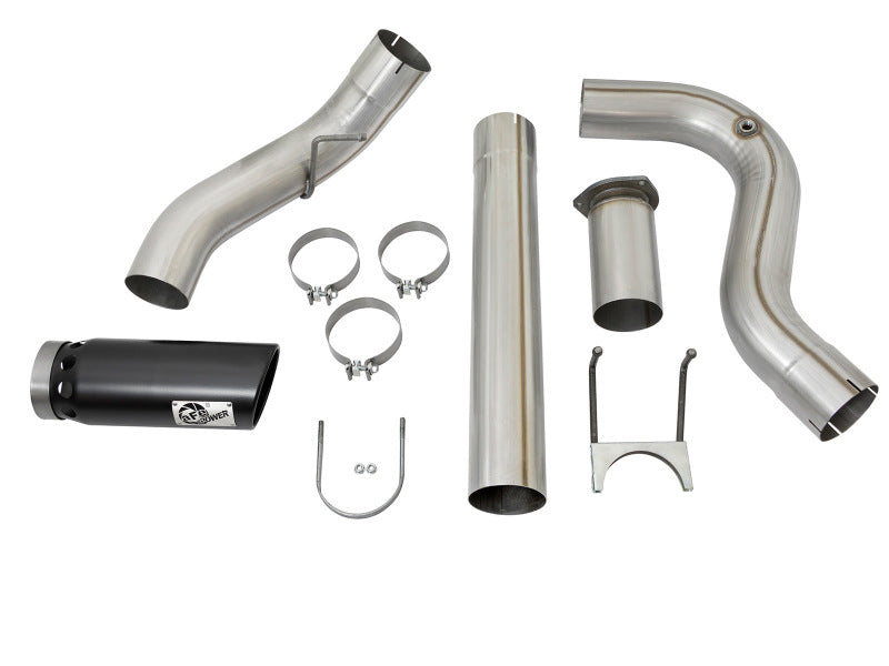 aFe ATLAS 5in DPF-Back Alum Steel Exhaust System w/Black Tip 2017 Ford Diesel Trucks V8-6.7L (td)