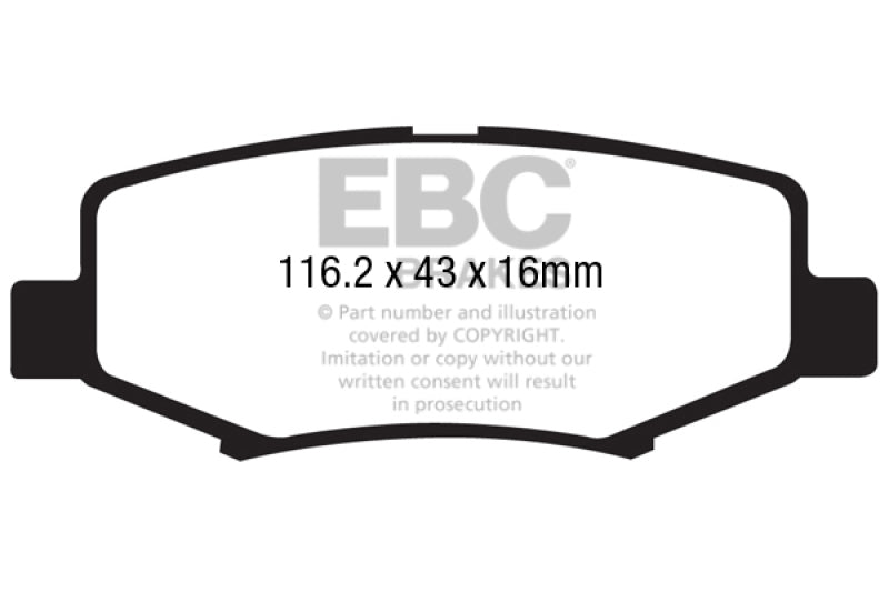 EBC 06-11 Dodge Nitro 3.7 Yellowstuff Rear Brake Pads - DP41799R