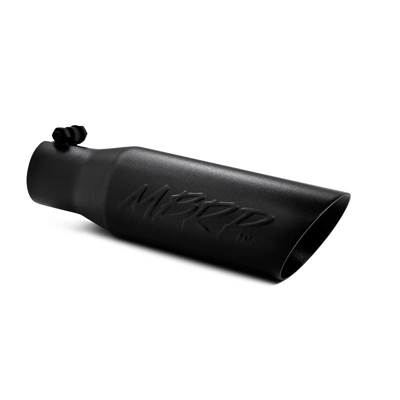 MBRP Universal Tip 3.5 O.D. Dual Wall Angled 2.5 inlet 12 length - Black Finish - T5106BLK