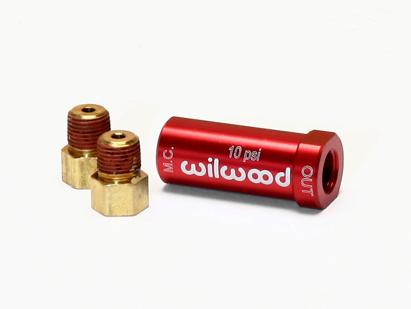 Wilwood Residual Pressure Valve - with Fittings - 10psi - Red