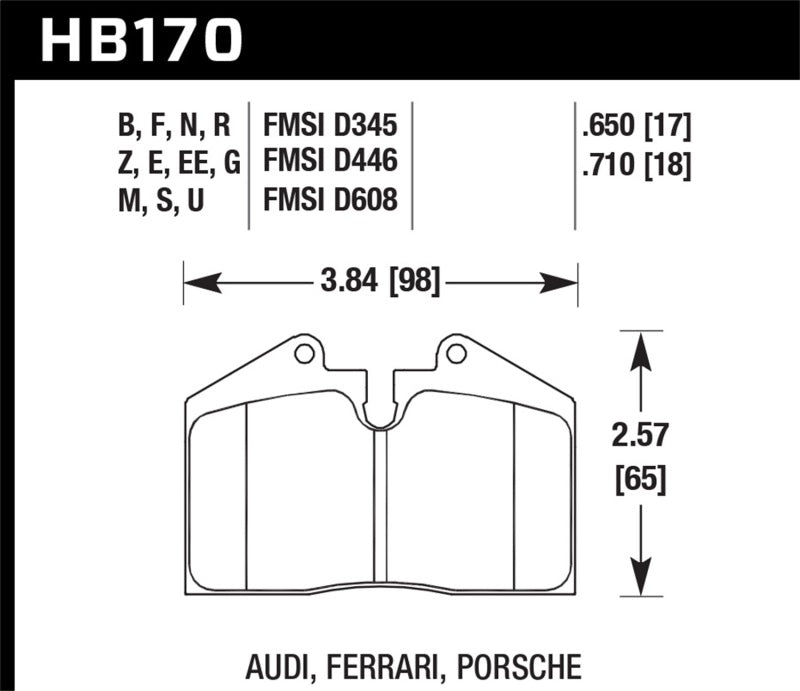 Hawk Performance HPS Brake Pads HB170F.650