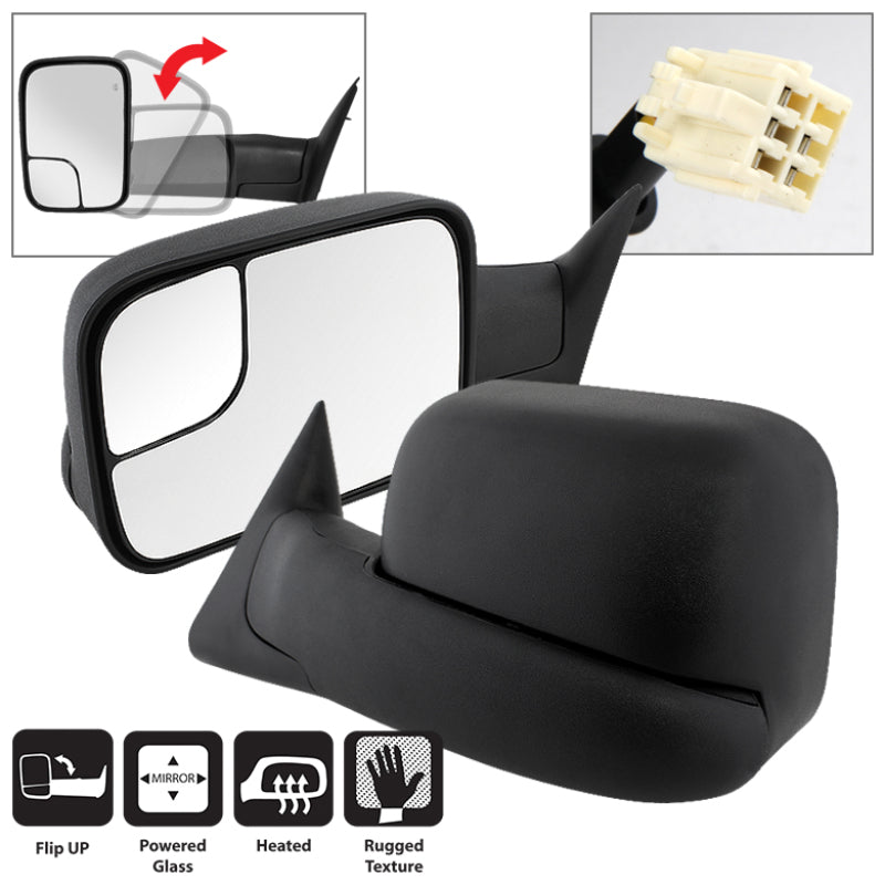 Xtune Dodge Ram 98-01 L&amp;R Manual Extendable Power Heated Adjust Mirror Left MIR-DRAM98-PW-SET