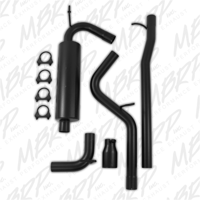 MBRP 12 Jeep Wrangler/ Rubicon 3.6L Cat Back Single Rear Exit Black Exhaust - S5526BLK