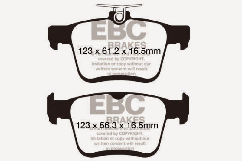 EBC 14-20 Audi A3-S3/VW Golf R/GTi 2.0 Turbo  (w/Electronic Parking Brake) Redstuff Rear Brake Pads - DP32153C