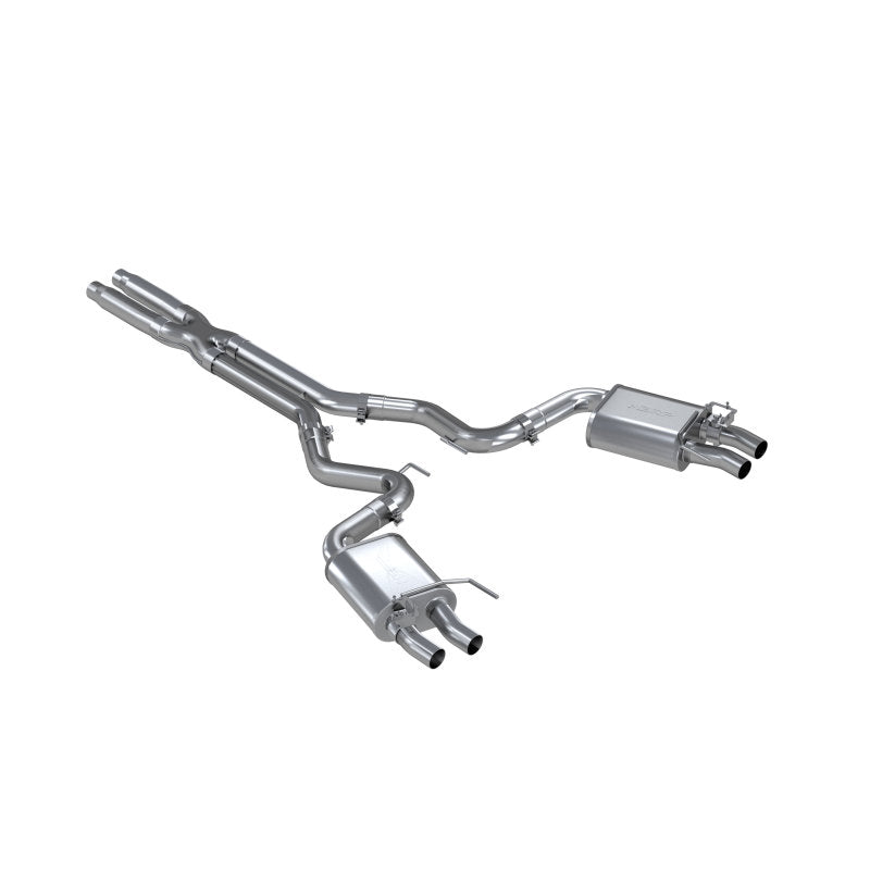 MBRP 16-20 Ford GT350/GT350R Dual Quad Split Rear Outlet 3in Cat Back T304 Exhaust - S7201304