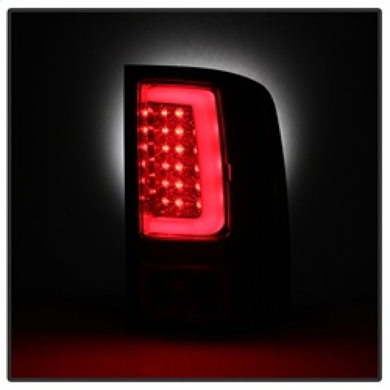 Spyder 07-13 GMC Sierra 1500 V2 Light Bar LED Tail Lights - Red Clear (ALT-YD-GS07V2-LBLED-RC)