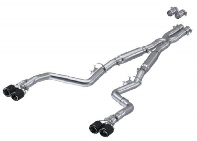 MBRP 17-Up Dodge Challenger 5.7L/6.2L/6.4L Carbon Fiber Quad Tip T304 Catback Exhaust - S71133CF