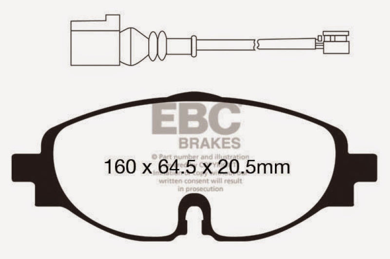 EBC 14+ Audi A3 1.8 Turbo Greenstuff Front Brake Pads - DP22150