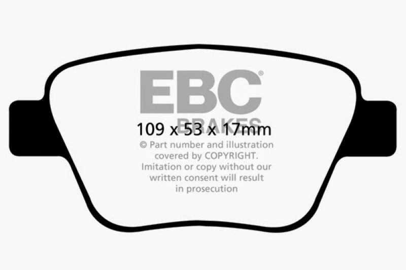 EBC 10-13 Audi A3 2.0 Turbo (Bosch rear caliper) Yellowstuff Rear Brake Pads - DP42075R