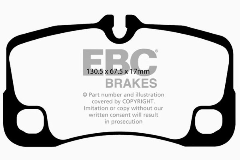 EBC 09-12 Porsche 911 (997) (Cast Iron Rotor only) 3.6 Carrera 2 Yellowstuff Rear Brake Pads - DP41930R