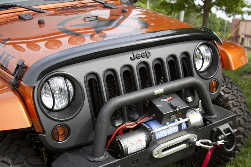 Rugged Ridge Wraparound Bug Deflector Smoke 07-18 Jeep Wrangler