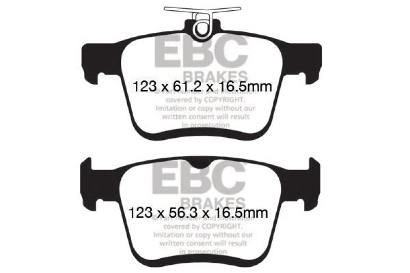 EBC 14-20 Audi A3-S3/VW Golf R/GTi 2.0 Turbo  (w/Electronic Parking Brake) Redstuff Rear Brake Pads - DP32153C