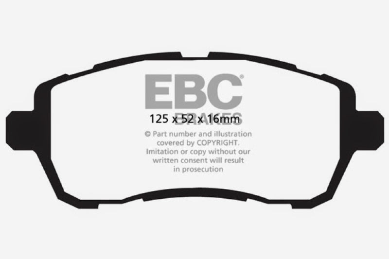 EBC 10+ Ford Fiesta 1.6L (Excl ST) Yellowstuff Front Brake Pads - DP42002R