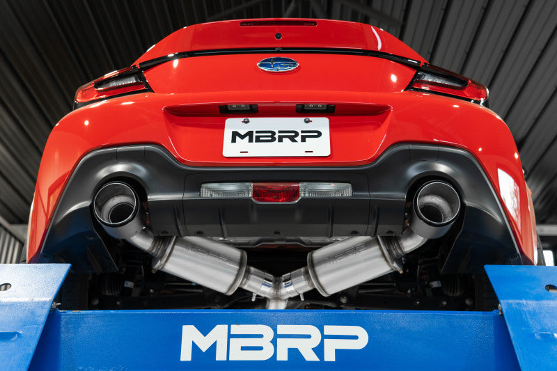 MBRP 13-16 Subaru BRZ 2.0L/ 2.4L 3in Dual Split Rear Cat Back w/CF Tips- T304 - S48043CF