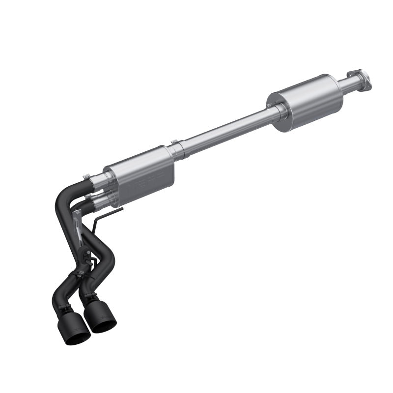 MBRP 2021+ Ford F150 Black Coated Dual Pre-Axle (Street Profile) 2.5in OD Tips 3in Cat Back Exhaust - S5219BLK