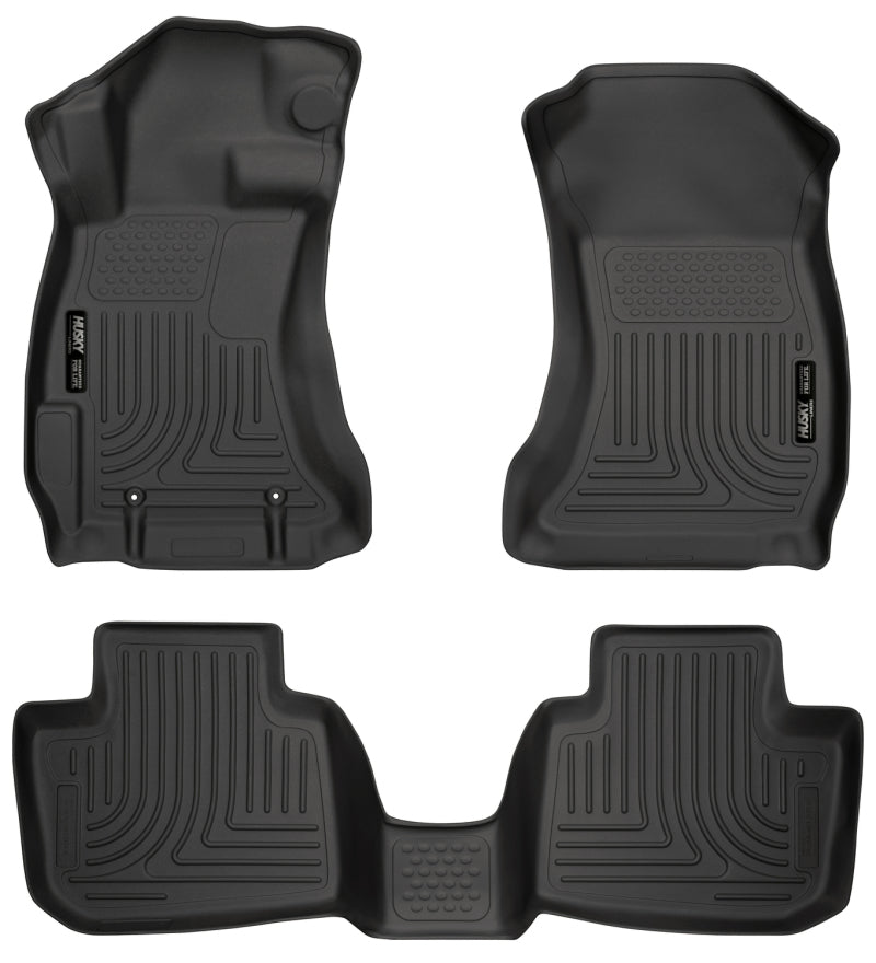 Husky Liners Subaru 12-14 Impreza/2015 WRX/STi WeatherBeater Combo Front&amp;2nd Row Black Floor Liners