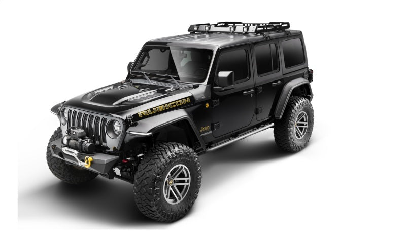 Bushwacker 18-21 Jeep Wrangler JL (2-Door &amp; 4-Door) Flat Style Flares 4pc - Black