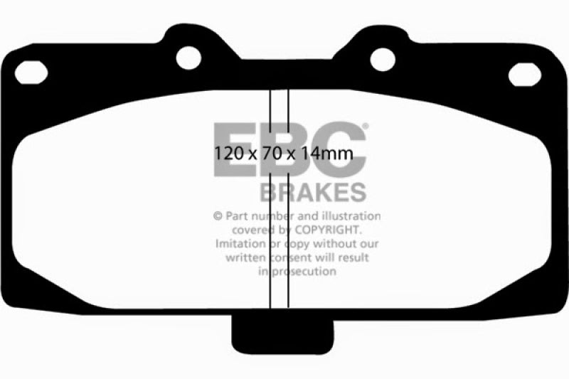 EBC 89-95 Nissan Skyline (R32) 2.6 Twin Turbo GT-R Yellowstuff Front Brake Pads - DP41200R