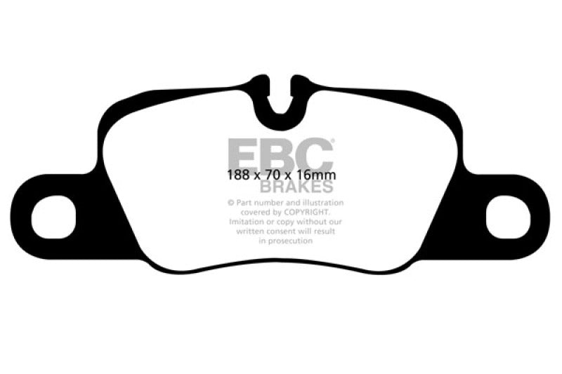 EBC 12-15 Porsche 911 (991) (Cast Iron Rotor only) 3.8 Carrera S Redstuff Rear Brake Pads - DP31858C