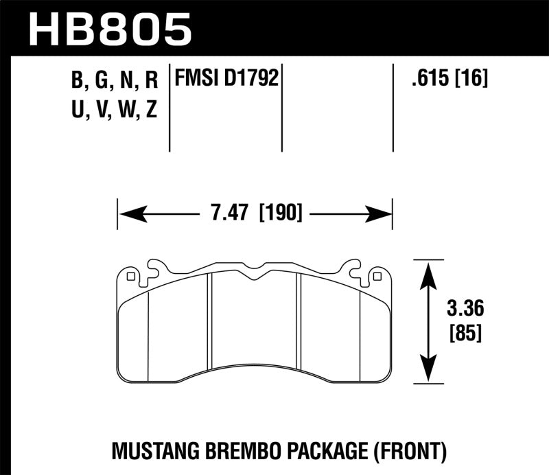 Hawk 15-23 Ford Mustang Brembo Package DTC-30 Front Brake Pads