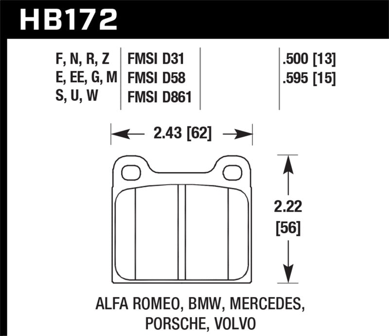 Hawk HPS Street Brake Pads HB172F.595