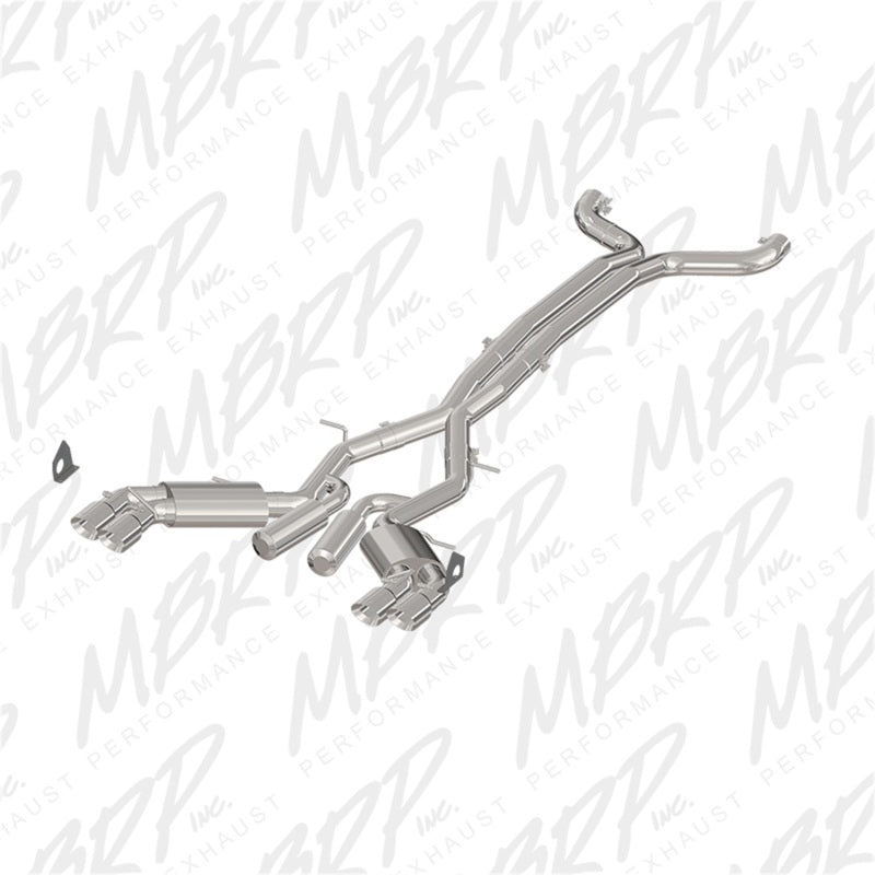 MBRP 2016+ Chevy Camaro SS 6.2L 3in Dual Cat-Back Quad Tip Exhaust Street Version w/ SS T409 Tips - S7032409