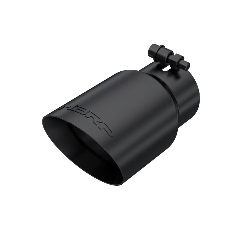 MBRP Tip 3in Round x 4in Inlet OD Dual Walled Angled Black Tip - Fits all 3in Exhausts - T5122BLK