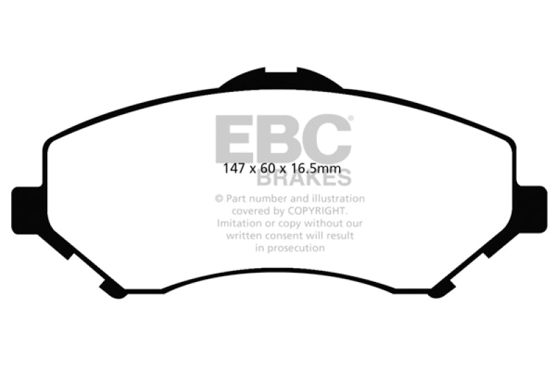 EBC 08-11 Chrysler Town &amp; Country 3.3 Yellowstuff Front Brake Pads - DP41798R