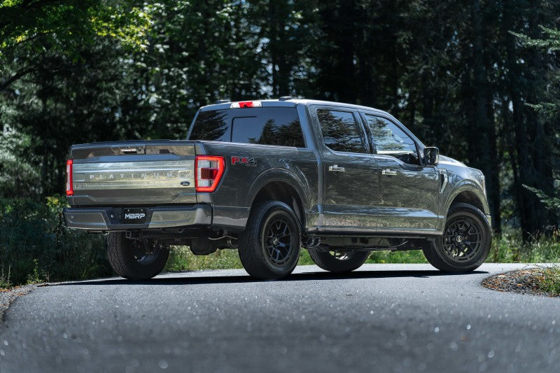 MBRP 2021+ Ford F150 Black Coated Dual Pre-Axle (Street Profile) 2.5in OD Tips 3in Cat Back Exhaust - S5219BLK