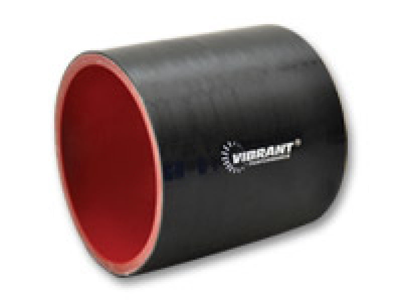 Vibrant 4.25in I.D. x 3in Long Gloss Black Silicone Hose Coupling - 19819