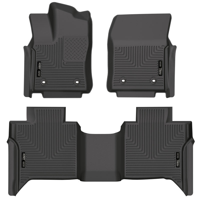 Husky Liners 2022 Toyota Tundra WeatherBeater CC CrewMax Front &amp; 2nd Seat Floor Liner - Blk