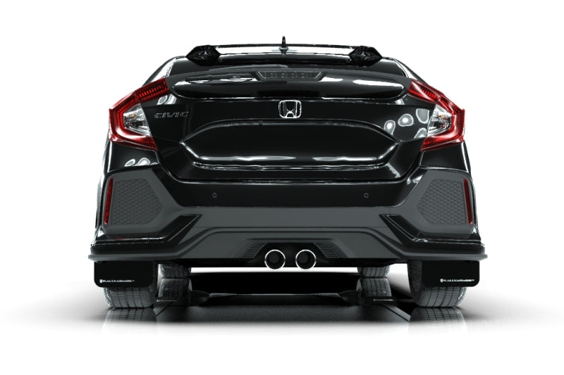 Rally Armor 17-21 Honda Civic Sport &amp; Touring (Hatch) Black UR Mud Flap w/ White Logo