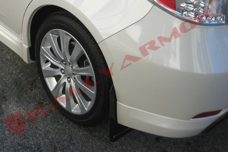 Rally Armor 08-10 Subaru WRX (Hatch &amp; Sedan) / 08-11 Impreza 2.5i Black UR Mud Flap w/ Grey Logo