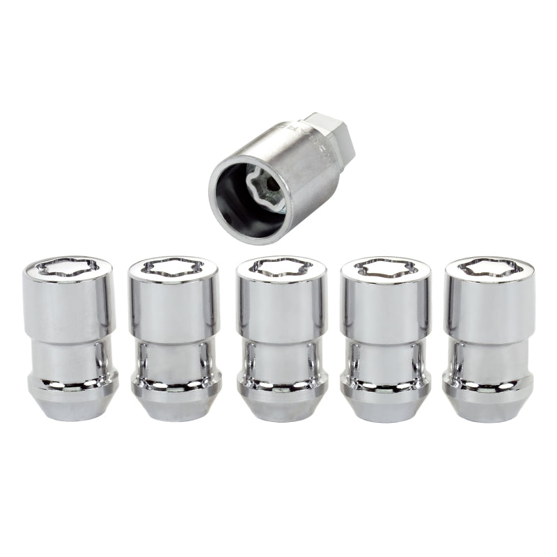 McGard Wheel Lock Nut Set - 5pk. (Cone Seat) 1/2-20 / 3/4 &amp;13/16 Dual Hex / 1.46in. Length - Chrome