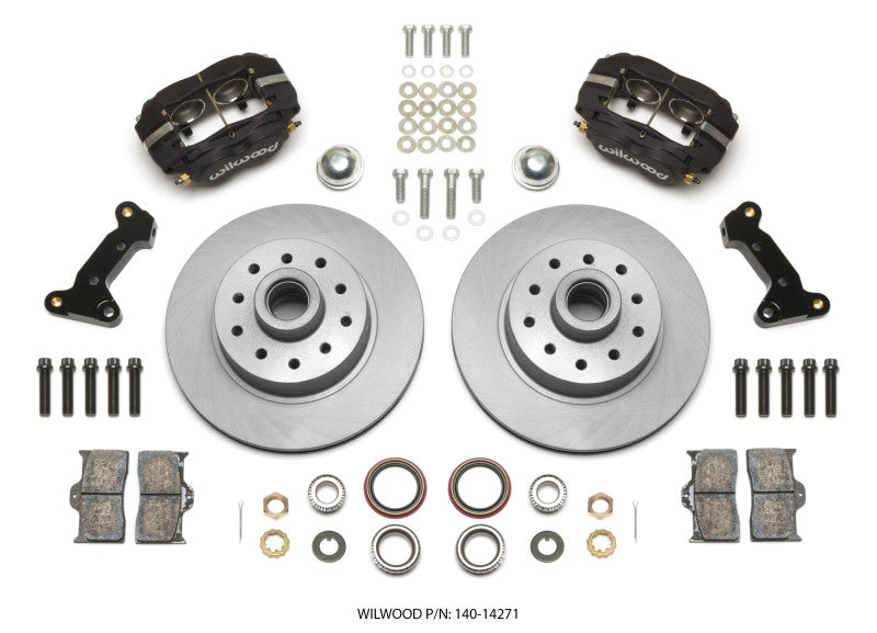 Wilwood Forged Dynalite Front Kit 11.03in 1 PC Rotor&amp;Hub 74-80 Pinto/Mustang II Disc Spindle only