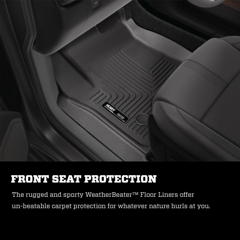 Husky Liners 2022 Toyota Tundra WeatherBeater CC CrewMax Front &amp; 2nd Seat Floor Liner - Blk