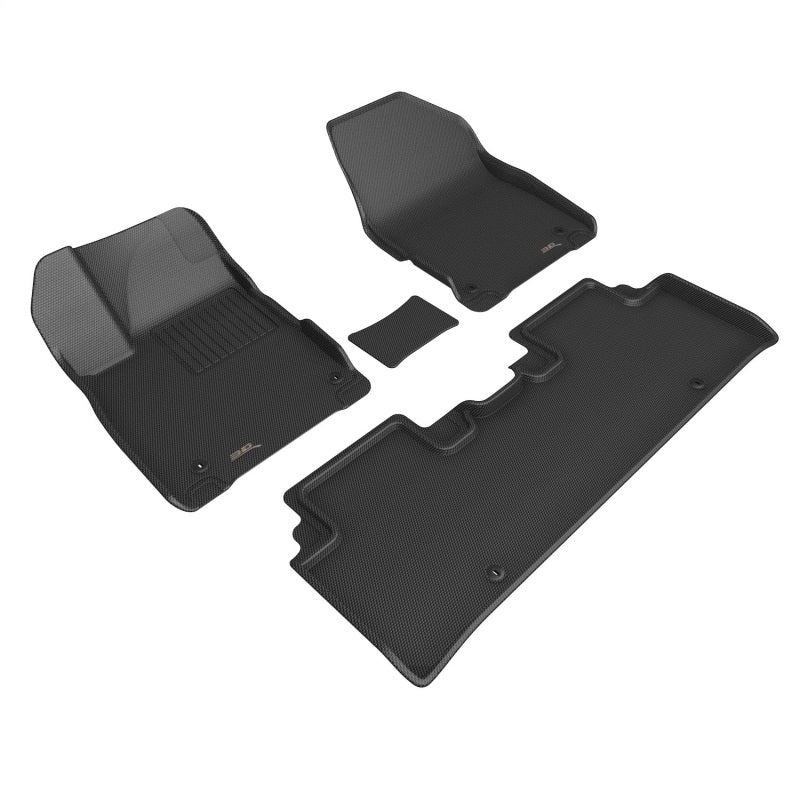 3D MAXpider 2022 Kia EV6 Kagu 1st &amp; 2nd Row Floormat - Black - ACEL1KA07101509