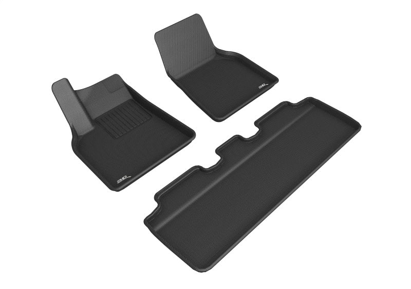 3D MAXpider 21-22 Tesla Model Y 1st &amp; 2nd Row Floormats - Black - ACEL1TL02701509