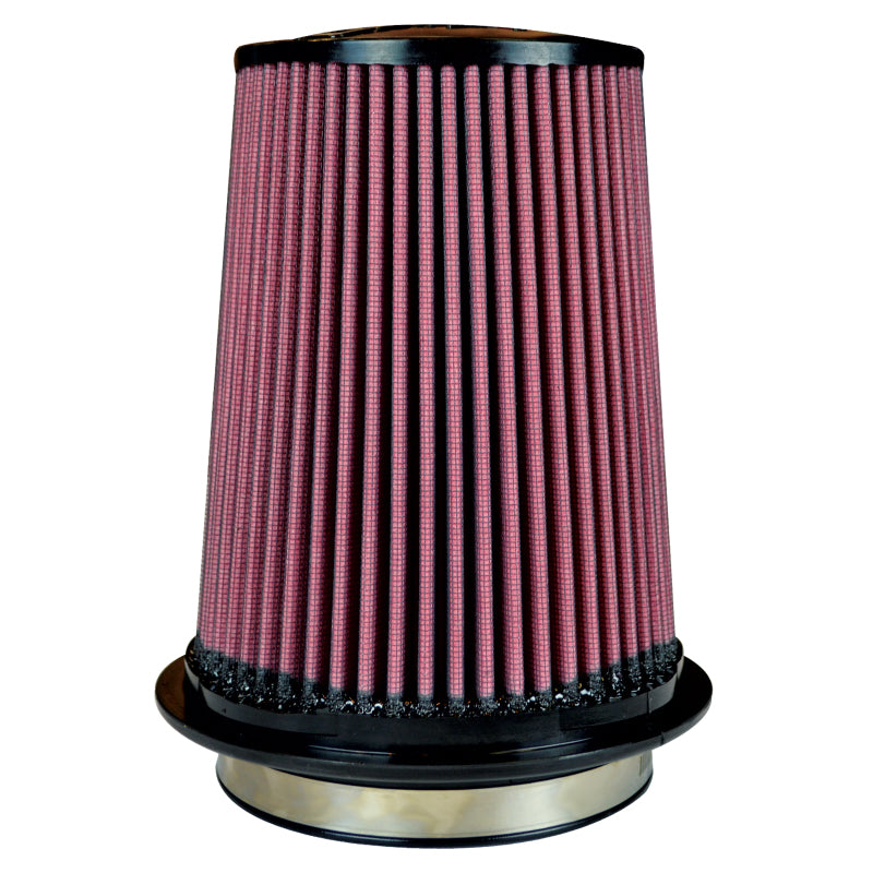 Injen Oiled Air Filter 5.0in Flange ID / 7.0in Twist Lock Base / 7.9in Media Height / 5.0in Top - X-1107-BR