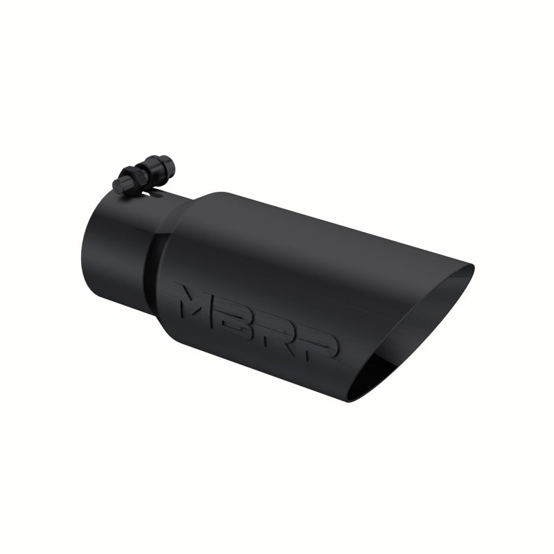 MBRP Universal Tip 4in OD 3in Inlet 10in Length Dual Wall Angled End Black - T5156BLK