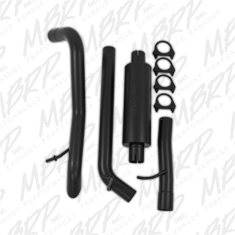 MBRP 12 Jeep Wrangler/Rubicon 3.6L V6 Cat Back Single Rear Exit Off-Road Black Exhaust - S5530BLK