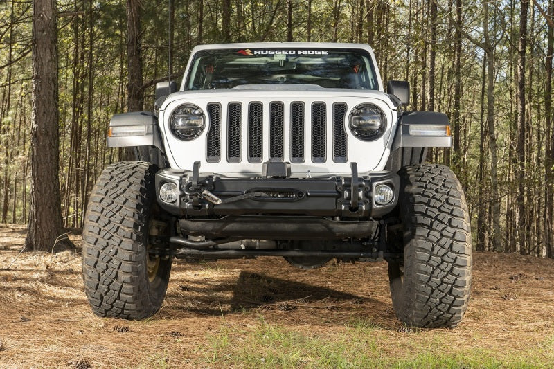 Rugged Ridge Arcus Front Bumper Set W/Tray &amp; Hooks 18-20 Jeep Wrangler JL/JT