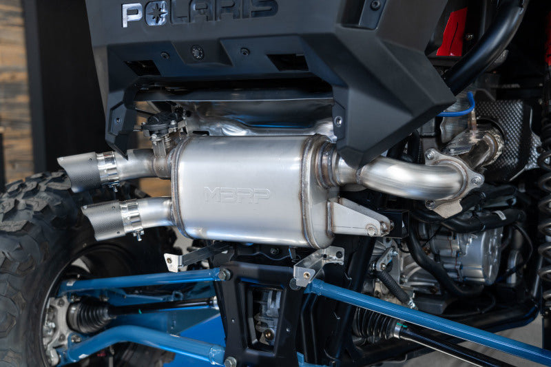 MBRP 20-22 Polaris RZR Pro XP 2.5in Slip-On Active Exhaust Dual Out - AT-9524AS