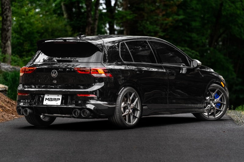 MBRP 2022 Volkswagon Golf R MK8 3in Cat-Back Quad Rear w/ Carbon Fiber Tips Valve Delete Exhaust - S46123CF