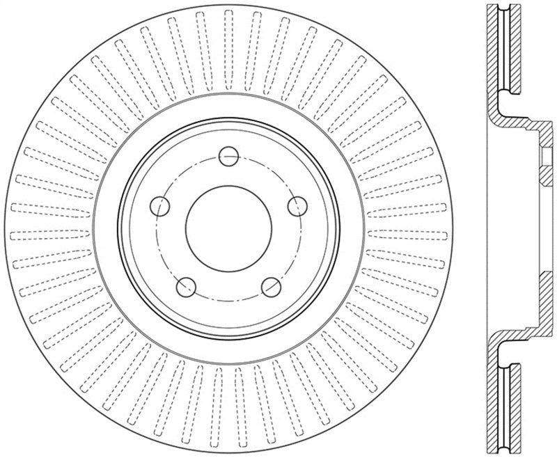 StopTech 15+ Ford Focus ST Front Right Slotted Performance Rotor - 13.1&quot;