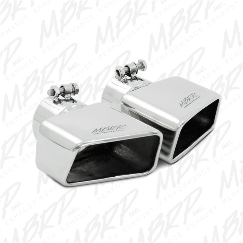 MBRP Universal Tip 4.50in x 2.75in ID Rectangle Angled Cut 3in OD Inlet 7.75in Lgth T304 Driver Side - T5119