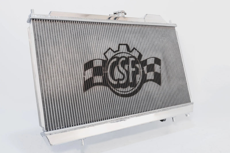 CSF 96-07 Mitsubishi Evo 4/5/6/7/8/9 Full-Slim Radiator w/12in Fan &amp; Shroud/-16AN &amp; Slip On Fitting